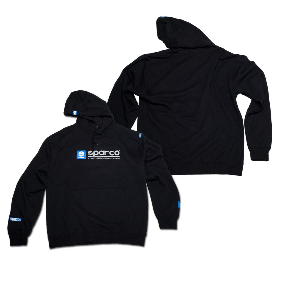 Sparco Black WWW Hooded Sweatshirt – 100% cotton hoodie with printed Sparco logo for motorsport fans