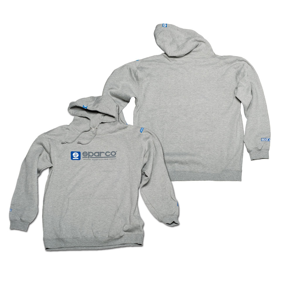 Sparco Grey WWW Hooded Sweatshirt – 100% cotton hoodie with printed Sparco logo for motorsport fans