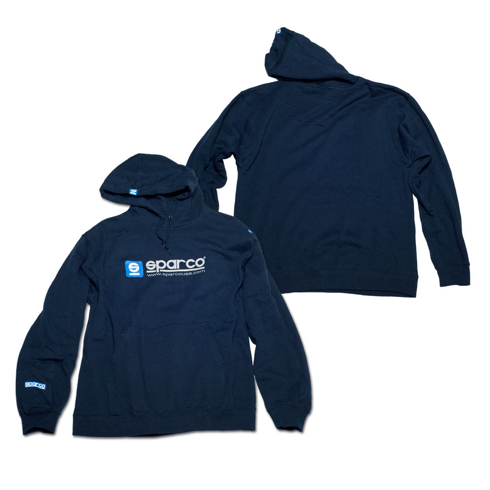 Sparco Navy WWW Hooded Sweatshirt – 100% cotton hoodie with printed Sparco logo for motorsport fans