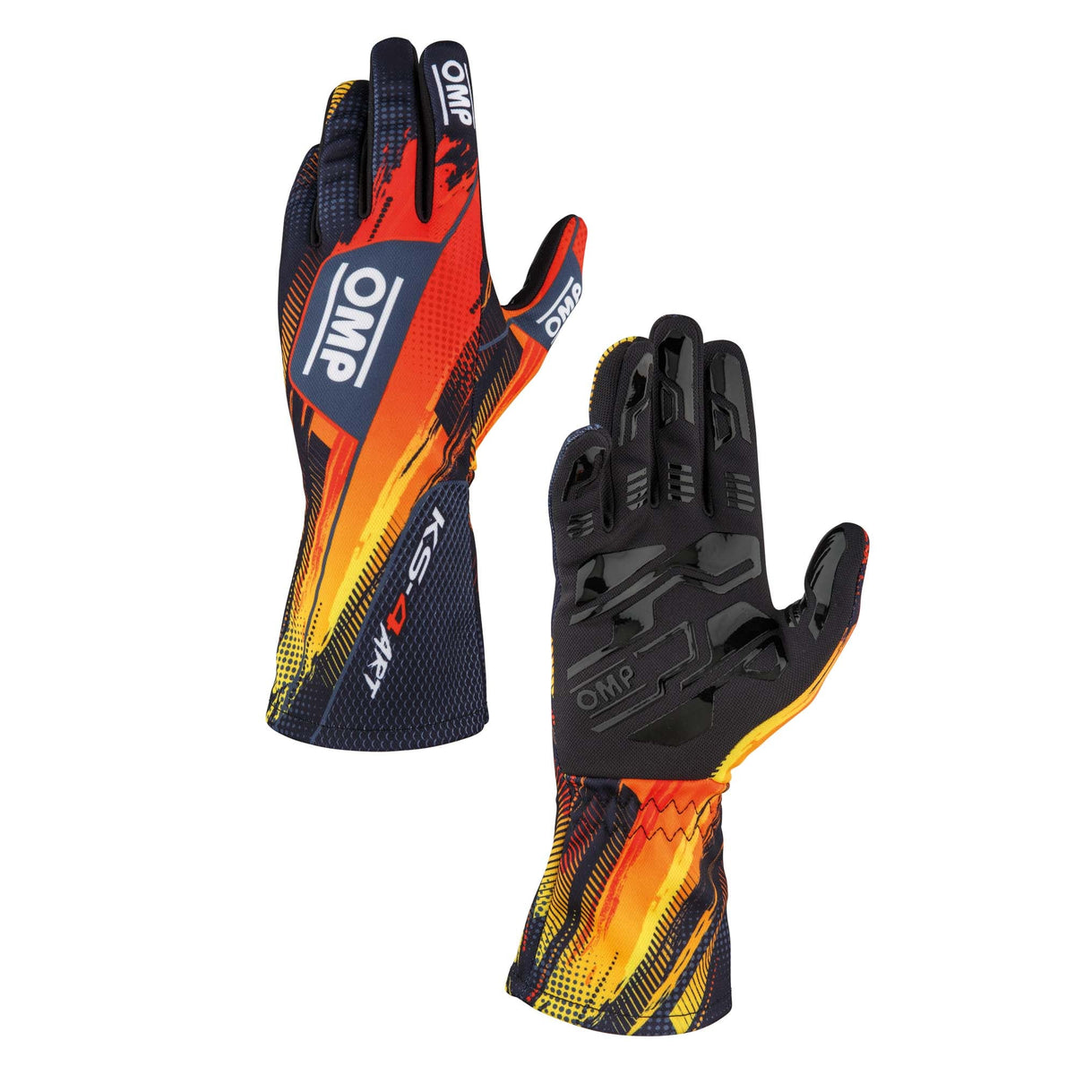 OMP KS-4 ART karting gloves in Black/Orange