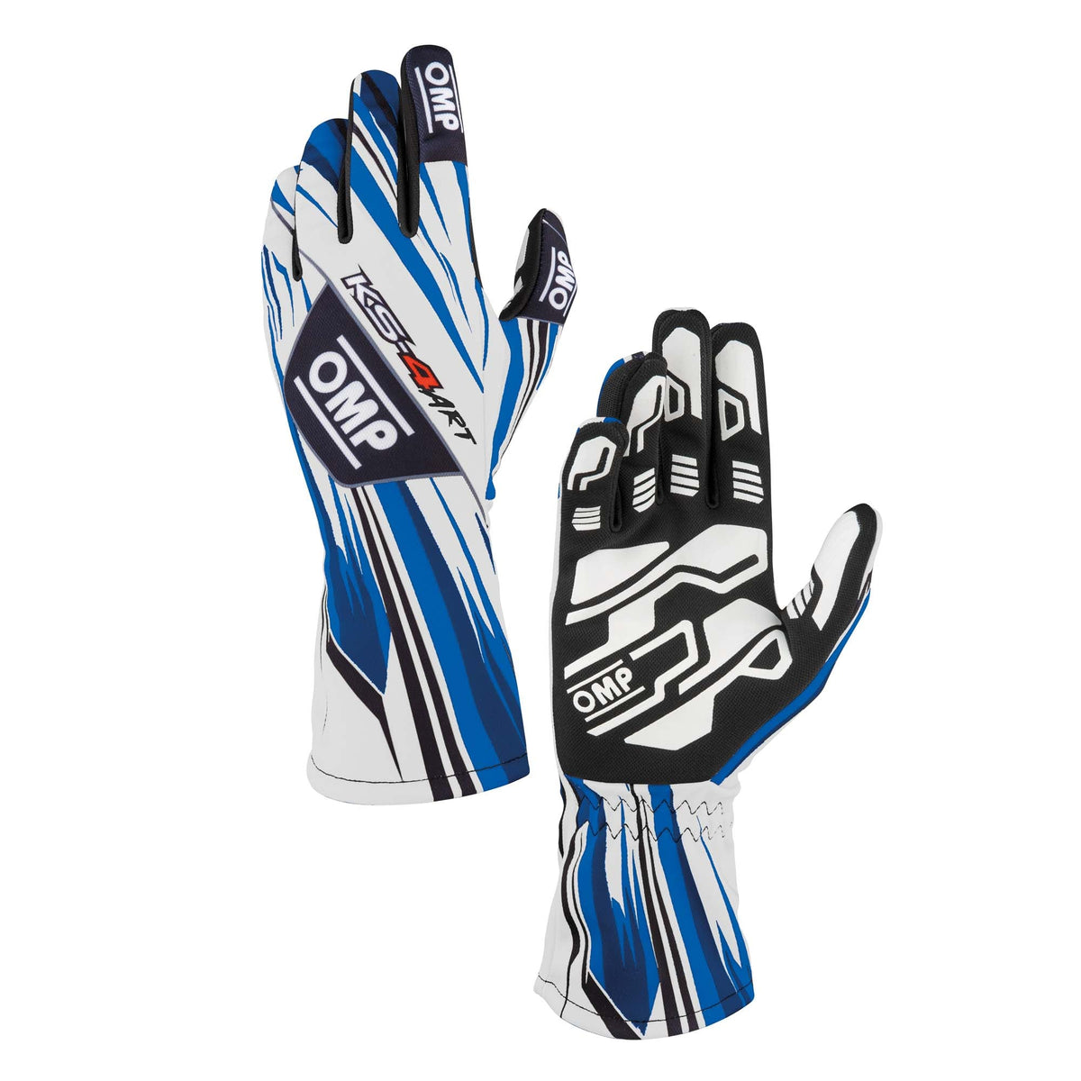OMP KS-4 ART karting gloves in White/Blue